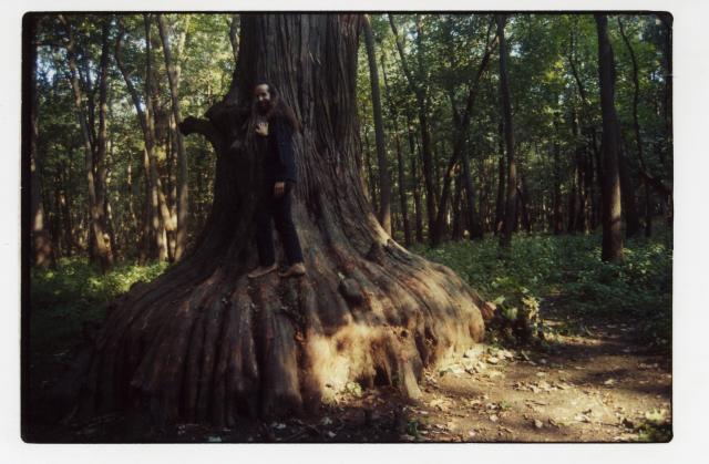 Big Cypress 2: Here I am, standing on the base of a big cypress tree. Fun, eh?