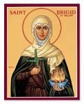 Saint Brigid of Ireland: This is an image of Saint Brigid. Brighid is an interfaith figure with both Christian and Pagan devotees. To Christians, she is a Saint; to Pagans, she is a Goddess.