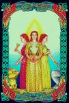 Brighid by Miranda Gray: This is an illustration by Miranda Gray, taken from "Celtic Gods and Celtic Goddesses" by R.J. Stewart. It was the first artwork of Brighid that I can remember coming across. I have an enlarged and framed version of it on my personal Brighid altar at home.