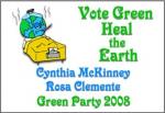 McKinney and Clemente in 2008: This is an image of a yard sign that I found online supporting Cynthia McKinney and Rosa Clemente in their President and Vice President campaign in 2008.