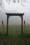 Diana's Grove: The Labyrinth: This image from Diana's Grove [dianasgrove.com] is a lovely photo of the entrance to the Labyrinth shrouded in fog.